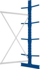 Kragarmregal L Anbaufeld B1330xT2x400xH2500 mm doppelseitig RAL 5010 2x4 Arme Traglast 220kg Produktbild