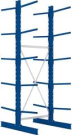 Kragarmregal L Grundfeld B1000xT2x600xH3000 mm doppelseitig RAL 5010 2x5 Arme Traglast 140kg Produktbild