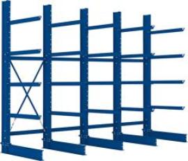 Kragarmregal H 4 Felder B4090xT1000xH3000 mm einseitig RAL 5010 5 Ebenen Traglast 2525kg Produktbild