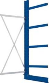 Kragarmregal M Anbaufeld B1000xT800xH2500 mm einseitig RAL 5010 4 Arme Traglast 250kg Produktbild