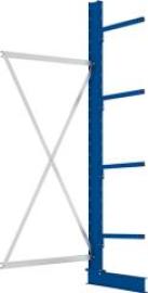 Kragarmregal L Anbaufeld B1000xT500xH2500 mm einseitig RAL 5010 4 Arme Traglast 175kg Produktbild