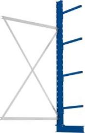 Kragarmregal L Anbaufeld B1330xT500xH2500 mm einseitig RAL 5010 4 Arme Traglast 175kg Produktbild