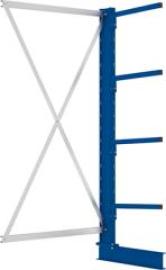 Kragarmregal L Anbaufeld B1000xT500xH2000 mm einseitig RAL 5010 4 Arme Traglast 175kg Produktbild