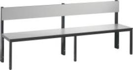 Sitzbank mit Rückenlehne B1960xT407xH796 mm RAL 7021/silbergrau ohne Schurost Produktbild