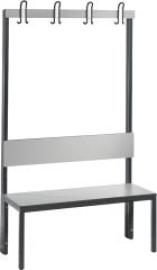 Garderobenbank einseitig B1000xT407xH796 mm RAL 7021/silbergrau ohne Schurost Produktbild