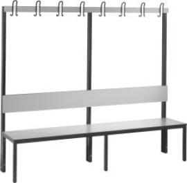 Garderobenbank einseitig B1960xT407xH796 mm RAL 7021/silbergrau ohne Schurost Produktbild