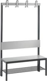 Garderobenbank einseitig B1000xT760xH1710 mm RAL 7021/silbergrau mit Schuhrost Produktbild