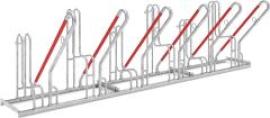 Fahrrad-Anlehnparker einseitig, verzinkt L 3000 mm, 6 Plätze Modell 4500 XBF Produktbild