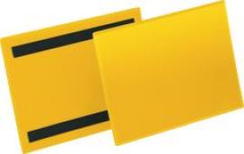 Etikettentasche B210xH148 mm A5 quer gelb, magnetisch VE 50 Stück Produktbild