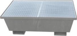 Auffangwanne mit konischen Wänden mit Gitterrost, 210 ltr. 820x820x535mm, verz. Produktbild