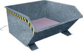 Spänekippbehälter 1500 l B1300xT1640xH7100 mm verzinkt,Tragkraft 1500kgmit Lochblechboden Produktbild