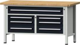 Anke Kastenwerkbank B1500xT700xH890mm RAL7035/7016 BMP: 40 mm 7 Schubladen Produktbild