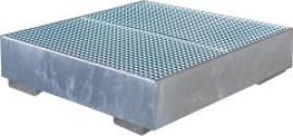 Auffangwanne mit geraden Wänden mit Gitterrost, 300 ltr. 1230x1230x360mm,verz. Produktbild