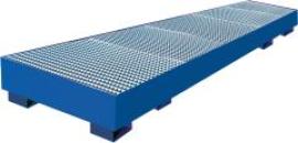 Auffangwanne mit geraden Wänden mit Gitterrost, 345 ltr. 2630x830x330mm,RAL 5010 Produktbild