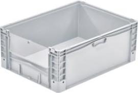 Eurobehälter B800xT600xH420 mm grau basicline plus mit Entnahmeklappe Produktbild