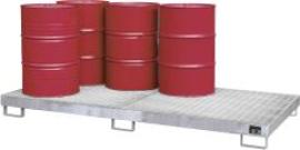 Auffangwanne mit geraden Wänden mit Gitterrost, 240 ltr. 2650x1300x210mm, verzinkt Produktbild