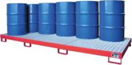 Auffangwanne mit geraden Wänden mit Gitterrost, 240 ltr. 3250x1300x190mm, RAL3000 Produktbild