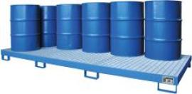 Auffangwanne mit geraden Wänden mit Gitterrost, 240 ltr. 3250x1300x190mm, RAL5012 Produktbild