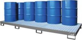 Auffangwanne mit geraden Wänden mit Gitterrost, 240 ltr. 3250x1300x190mm, RAL7005 Produktbild