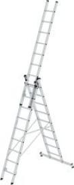 Alu-Mehrzweckleiter 3x9 Sprossen Leiterlänge 2,70m eingef.Arbeitshöhe bis 7,80 m Produktbild