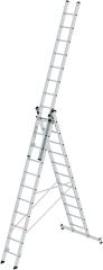 Alu-Mehrzweckleiter 3x11 Sprossen Leiterlänge 3,30m eingef.Arbeitshöhe bis 8,90 m Produktbild