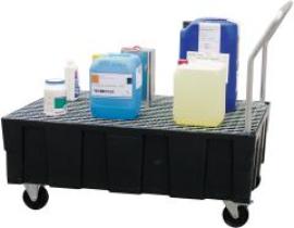 PE-Auffangwanne 250/2 B1290xT805xH1040 mm Tragfähigkeit 400 kg mit Stahlgitterrost Produktbild