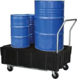 PE-Auffangwanne 250/2 B1290xT805xH1040 mm Tragfähigkeit 400 kg mit PE-Rost Produktbild