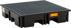 PE-Palettenauffangwanne 220/4 B1230xT1230x260 mm Tragfähigkeit 1200 kg mit Stahlgitterrost Produktbild