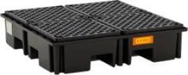 PE-Palettenauffangwanne 220/4 B1230xT1230x290 mm Tragfähigkeit 1200 kg mit PE-Rost Produktbild