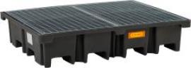 PE-Palettenauffangwanne 425/4 B1670xT1270x360 mm Tragfähigkeit 1200 kg mit Stahlgitterrost Produktbild