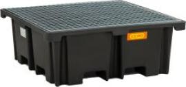 PE-Palettenauffangwanne 400/4 B1290xT1290x480 mm Tragfähigkeit 1200 kg mit Stahlgitterrost Produktbild