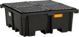 PE-Palettenauffangwanne 400/4 B1290xT1290x500 mm Tragfähigkeit 1200 kg mit PE-Rost Produktbild