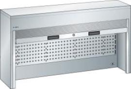 Rolladen-Aufsatzschrank B1500xT250xH1050 mm RAL 7035 für Werkbankplatten Produktbild