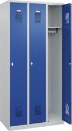 Garderobenschrank B900xT500xH1850 Korpus RAL 7035 LichtgrauTüren RAL 5010 Enzianblau Produktbild