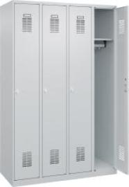 Garderobenschrank BASIC B1200xT500xH1850 mm RAL 7035/7035, 4 Abteile Produktbild