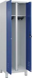 S/W-Gard.-Schrank CLASSICB600xT500xH1950 mm RAL 7035/5010, 2 Abteile mit 100 mm hohen Füßen Produktbild