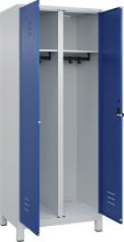 S/W-Gard.-Schrank CLASSICB800xT500xH1950 mm RAL 7035/5010, 2 Abteile mit 100 mm hohen Füßen Produktbild