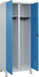 S/W-Gard.-Schrank CLASSICB800xT500xH1950 mm RAL 7035/5012, 2 Abteile mit 100 mm hohen Füßen Produktbild