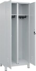 S/W-Gard.-Schrank CLASSICB800xT500xH1950 mm RAL 7035/7035, 2 Abteile mit 100 mm hohen Füßen Produktbild