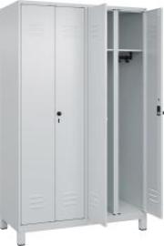 S/W-Gard.-Schrank CLASSICB1200xT500xH1950 mm RAL 7035/7035, 4 Abteile mit 100 mm hohen Füßen Produktbild