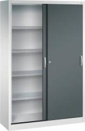 Schiebetürenschrank B1200xT400xH1950 mm RAL 7035/7016,4Fachböden Produktbild
