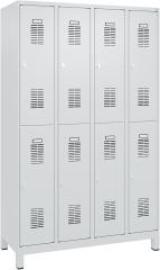 FORMAT Garderobenschrank B1200xT500xH1950 mm RAL7035/7035, 4x2 Abteileu. Füße (Selbstmontage) Produktbild