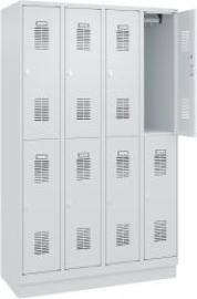 FORMAT Garderobenschrank B1200xT500xH1950 mm RAL7035/7035, 4x2 Abteileu. Sockel (Selbstmontage) Produktbild