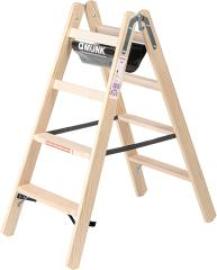 Holz-Stehleiter 2x4 Stufen Leiterlänge 1,00 m Arbeitshöhe bis 2,50 m Produktbild