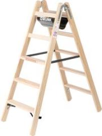 Holz-Stehleiter 2x5 Stufen Leiterlänge 1,23 m Arbeitshöhe bis 2,70 m Produktbild