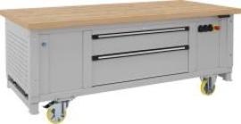 Schwerlasttisch fahrbar multi4power, 2Schubladen 50mm Multiplex, 2000kg B2030xT1000xH840-1080mm Produktbild