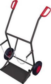 Stahlflaschenkarre B710xH1110 mm 2x20 ltr. Luftbereifung Tragkraft 100 kg RAL 7016 Produktbild