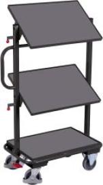 Beistellwagen Ladefläche B410xT610 mm mit Holzböden neigbar Tragkraft 200kg RAL 7016 Produktbild