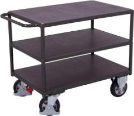 Schwerlasttischwagen Ladefläche B800xT1390 mm 3 Böden Tragkraft 1000kg RAL 7016 Produktbild