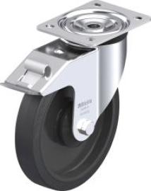 Lenkrolle m. Feststeller Rad-D200mm Gummi L-POEV 201KA-FI Produktbild